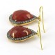 Extravagant !! Red Onyx, CZ 925 Sterling Silver Earring