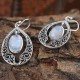White !! Rainbow Moonstone Gemstone Sterling Silver Earring 