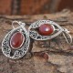 Red Onyx Gemstone Sterling Silver Earring !!