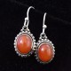 Stunning Red Onyx Cabochon 925 Sterling Silver Earring