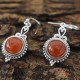 Stunning Red Onyx Silver Dangle Earring