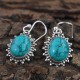 Typical Green!! Turquoise Oval Cabochon Earring