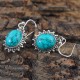 Typical Green!! Turquoise Oval Cabochon Earring