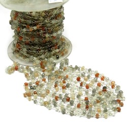 Unique Gemstone Beads !! Handmade Silver Beads Moonstone Rosary Gemstone Beads