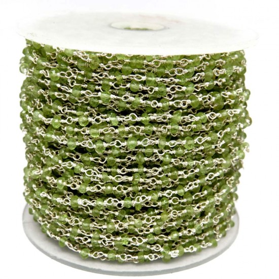 Unique Beads !! Peridot Silver Beads Green Color Gemstone Beads