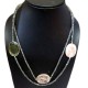 Pretty Necklace !! Beads Necklace Multi Stone Silver Necklace Bezel Necklace
