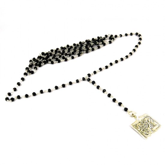 Opening Night !! Black Onyx 925 Sterling Silver Necklace