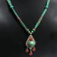 Colored Fashion Jewelry !! Coral, Turquoise 925 Sterling Silver Necklace 