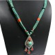 Exclusive Jewelry !! Coral,Turquoise 925 Sterling Silver Necklace