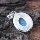 Glamorous Blue Chalcedony Sterling Silver Pendant 