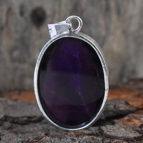 Amethyst Purple 925 Sterling Silver Pendant
