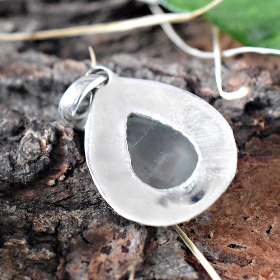 Awesome Pear Shape Prehnite Gemstone Silver Pendant