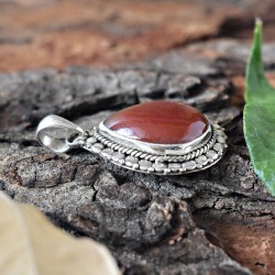 Awesome Red Onyx Pear Shape 925 Silver Pendant