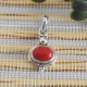 Beautiful Red Coral Oval Cabochon Gemstone 925 Silver Pendant