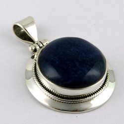 Very Elegant !! Blue Aventurine 925 Sterling Silver Pendant