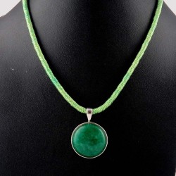Show Time !! Green Aventurine 925 Sterling Silver Pendant