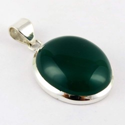 The One !! Green Onyx 925 Sterling Silver Pendant