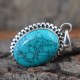 Green Turquoise Gemstone 925 Sterling Silver Pendant 