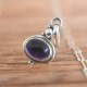 Handcrafted Oval Amethyst Cabochon 925 Silver Pendant