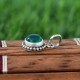 Natural Green Onyx Round Shape gemstone 925 Silver Pendant