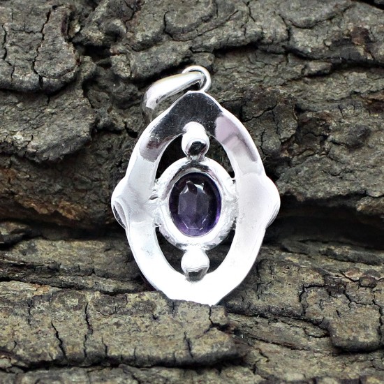 Purple Amethyst 925 Sterling Silver Pendant