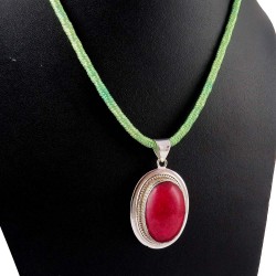 Ray Of Light !! Red Aventurine 925 Sterling Silver Pendant