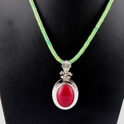 Great So Nice !! Red Aventurine 925 Sterling Silver Pendant