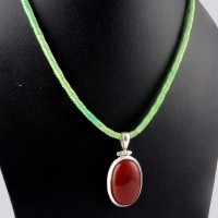 Fresh Design !! Red Onyx 925 Sterling Silver Pendant