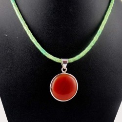 Modern !! Red Onyx 925 Sterling Silver Pendant