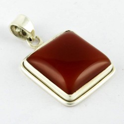 Exclamation !! Red Onyx 925 Sterling Silver Pendant