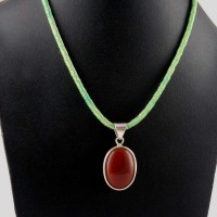 Dazzling !! Red Onyx 925 Sterling Silver Pendant