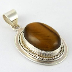 Really Exceptional !! Tiger Eye 925 Sterling Silver Pendant