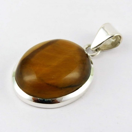 Incredible Style !! Tiger Eye 925 Sterling Silver Pendant