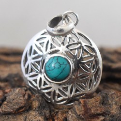 Green Turquoise Gemstone 925 Sterling Silver Pendant