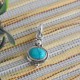 Turquoise Minimal Oval Cabochon 925 Sterling Silver Pendant