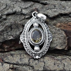 Yellow Citrine 925 Sterling Silver Pendant