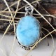 Oval Shape Larimar Handcrafted 925 Sterling Silver Pendant