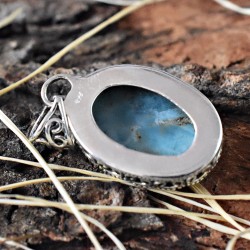 Top Quality Larimar 925 Sterling Silver Pendant