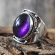 Amethyst Purple Oval 925 Sterling Silver Ring!!