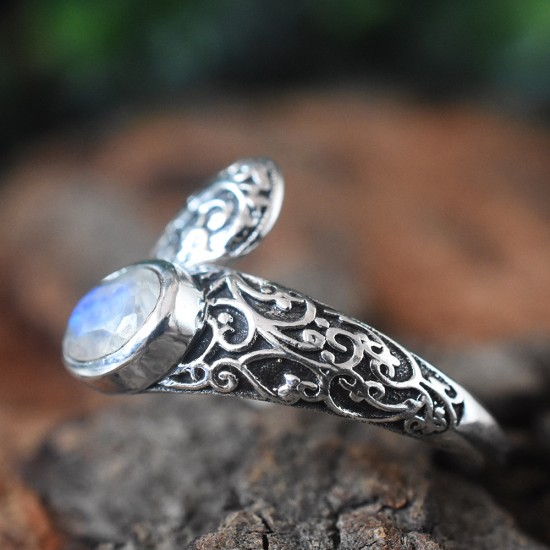 Rainbow Moonstone Silver Ring Jewelry Soulmate