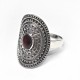 Amazing Oval Garnet Cabochon 925 Sterling Silver Ring