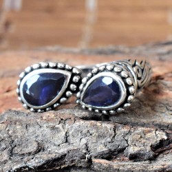 Beautiful Blue Iolite Gemstone 925 Silver Ring