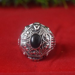 Black onyx 925 Sterling Silver Poison Ring!!
