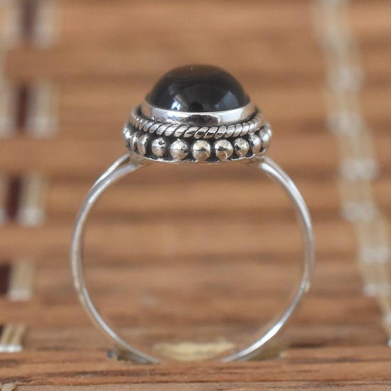Black Onyx Gemstone,925 Sterling Silver Ring
