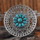 Blossom Turquoise Cabochon 925 Sterling Silver Ring