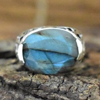 Blue Arc Labradorite 925 Sterling Silver Ring