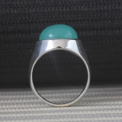 Chalcedony Gemstone 925 Sterling Silver Ring!!
