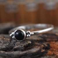 Gorgeous Black Onyx 925 Sterling Silver Midi Ring