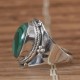 Green Color Malachite Gemstone 925 Silver Ring!!