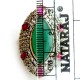 Solid Two Tones !! Green Onyx, Red Onyx, CZ 925 Sterling Silver Ring With Brass